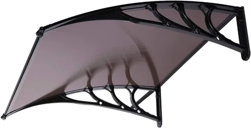 Vista 8 de VivoHome Toldo de policarbonato transparente para puerta o ventana con soporte negro, 40 pulgadas x 40 pulgadas
