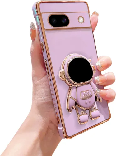 Vista 34 de phylla Funda para teléfono para Google Pixel 7A 6.1" 5g, Funda de teléfono con soporte astronauta chapado de lujo con patrón lateral pequeño