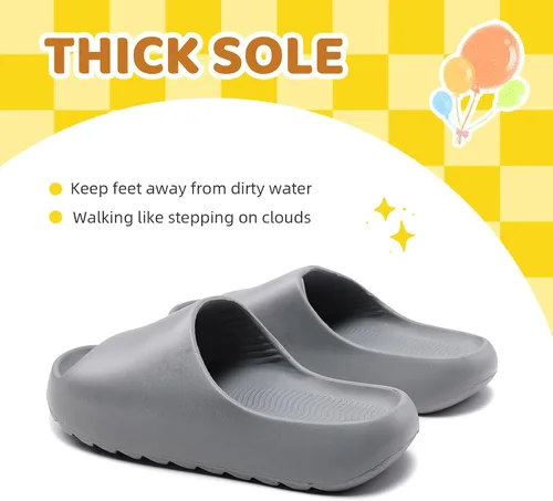 Vista 16 de Sandalias acolchadas para mujeres, hombres y niños, cómodas, antideslizantes, suaves, impermeables, para baño, ducha, sandalias acolchadas de suela