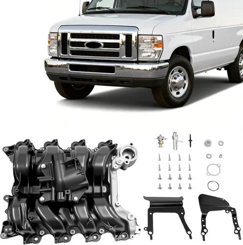 Vista 7 de Colector de admisión superior con junta, conjunto de colector de admisión Ford F-150 2007-2008 Lobo 2007-2011 E-150 2007-2008 E-250 2007-2008 4.2L