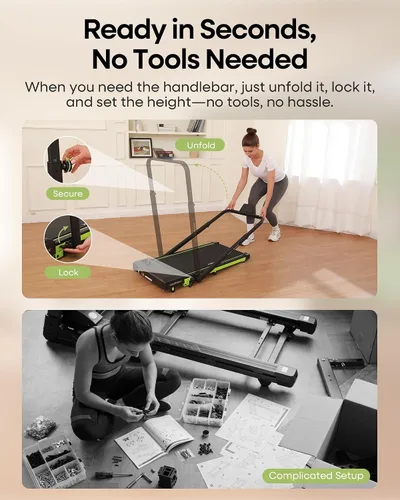 Vista 11 de Walking Pad Treadmill with Incline and Height Adjustable Handle Bar