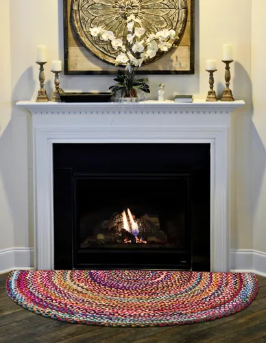 Vista 18 de Unique Loom Colección Trenzada Chindi - Alfombra de área (1 pie 2 pulgadas x 6 pies 1 pulgada, pasillo, multi/azul)