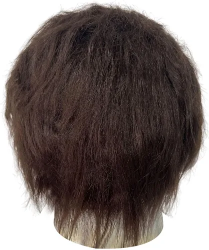 Vista 4 de Máscara de Halloween de látex de cabeza completa, disfraz de cara de película de terror, máscara original con cabello