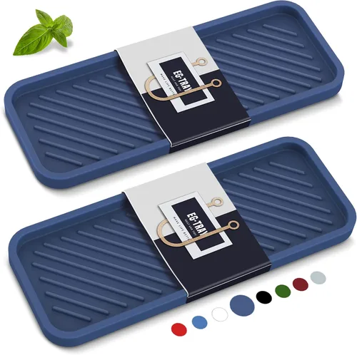 Vista 17 de EG-SIPRO Bandeja Organizadora de Fregadero de Cocina, Soporte para Esponja para Fregadero de Cocina Bandeja de Mostrador de Baño Portaesponjas