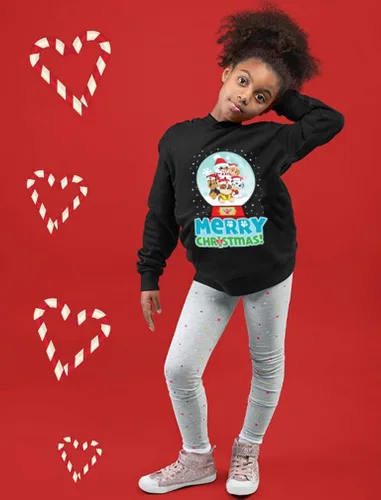 Vista 3 de Sudadera de Paw Patrol para niños pequeños, estilo feo de Navidad Chase Rubble