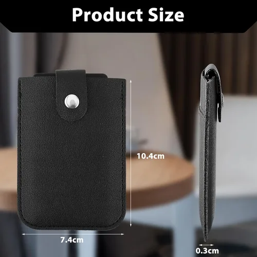 Vista 4 de Bewudy Cartera tipo extraíble para tarjetas de crédito, de cuero apilado, con bloqueo RFID, funda para tarjetas de crédito, múltiples ranuras