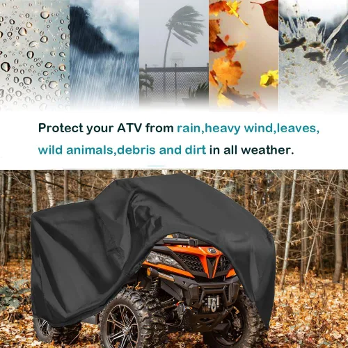 Vista 9 de QYMOTO Cubierta para ATV, Cubierta grande para ATV XL 2-UP, Universal para 4 ruedas Quad Durable Impermeable al Aire Libre Protección Completa