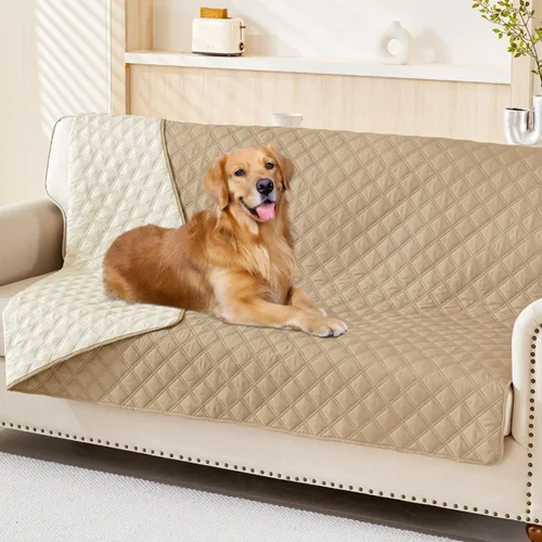 Vista 100 de Smiry Funda Impermeable para Cama de Perro Manta para Mascotas, Manta Suave y Lavable para Perros para Muebles Cama Sofá Sofá Reversible, a Cuadros