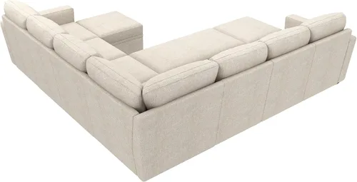 Vista 7 de HONBAY Sofá seccional modular con cama extraíble, sofá cama con forma de U extraíble con secciones de almacenamiento para sala de estar - Beige