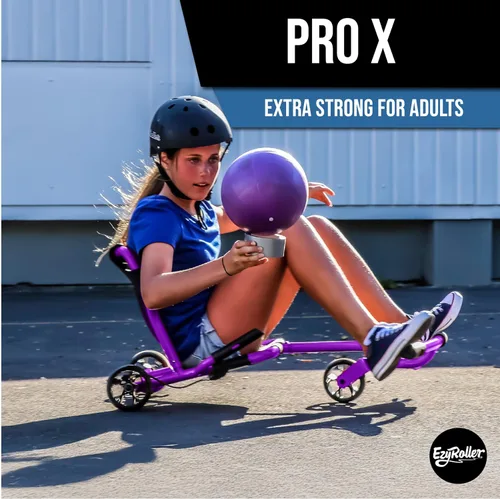 Vista 2 de EzyRoller - Triciclo Pro-X para niños y adultos, Púrpura
