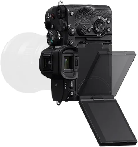 Vista 8 de Sony ILCE-7M5/B a7 V - Cuerpo de cámara sin espejo de marco completo con luz flash MK320, monopie de 72 pulgadas, correa de agarre de muñeca