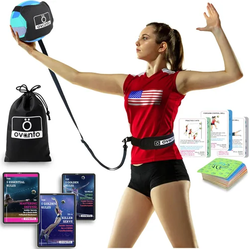 Vista 12 de OVANTO Volleyball Training Equipment Aid – Adjustable Practice Volleyball Kit