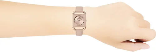 Vista 2 de Furla FURLA ARCO Reloj de pulsera cuadrado, rosa de seguridad, Beige, Minimalista