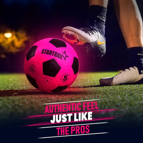 Vista 7 de Pelota de fútbol que brilla en la oscuridad Regalo deportivo para niñas de 6 a 15 años Pelota LED iluminada con 3 baterías extra y bomba