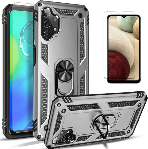 Vista 11 de STARSHOP - Funda para Galaxy A32 5G, funda para Samsung A32 5G, con [protector de pantalla de vidrio templado incluido], funda protectora de doble