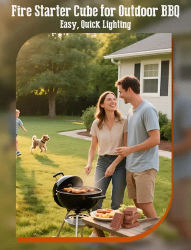 Vista 2 de E500 Arrancador de fuego, cuadrados para barbacoa, fogata, chimenea, estufa de leña, chimenea, hoguera, parrilla, 32 cubos para uso en interiores