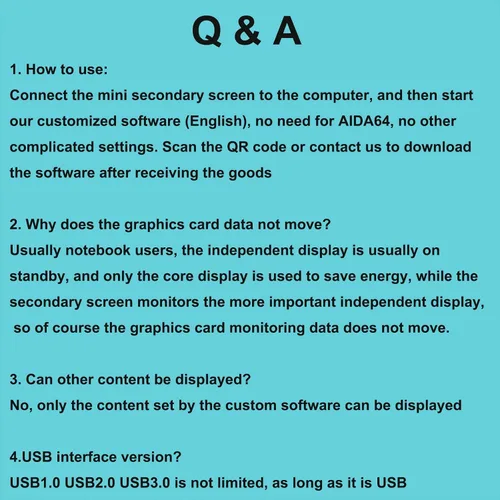 Vista 8 de WOWNOVA Monitor de temperatura de computadora versión en inglés, pantalla ARGB para PC, Mini pantalla IPS USB, monitor de datos HDD CPU RAM