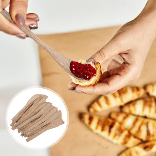 Vista 5 de INOOMP 30 unidades de mantequilla de madera, queso de madera, jalea de maní, sándwich, crema para esparcidor, desayuno, postre, condimento