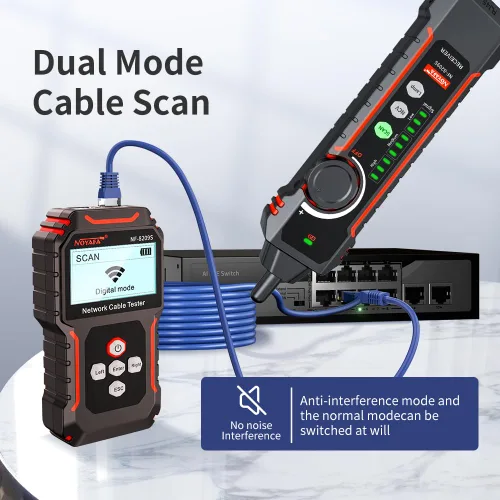 Vista 3 de NOYAFA NF-8209S Probador de Cables de Red Avanzado Actualizado con PoE y NCV, Prueba de Longitud de Cable, Parpadeo de Puerto, Rastreador de Cables