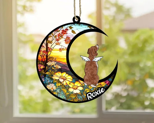 Vista 138 de LOVELYPOD Adorno de Navidad personalizado para perro Basset Hound (marrón) Basset Hound (marrón) adorno para atrapasoles de perro, razas de perros