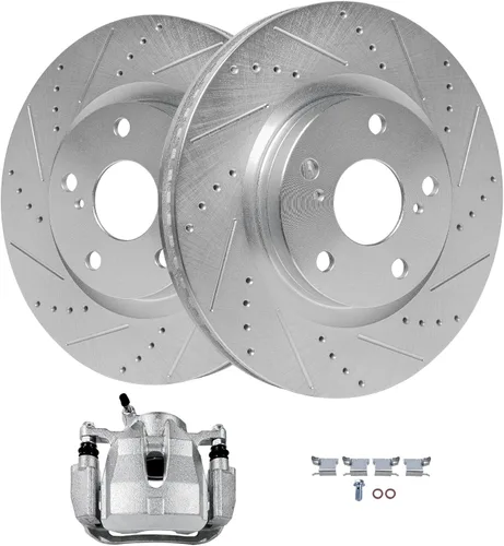 Vista 317 de Detroit Axle - Rotores de freno delantero para 04-13 Mazda 3 Rotores de frenos de disco 06-15 Mazda 5 Reemplazo: Rotor regular delantero de 11.81