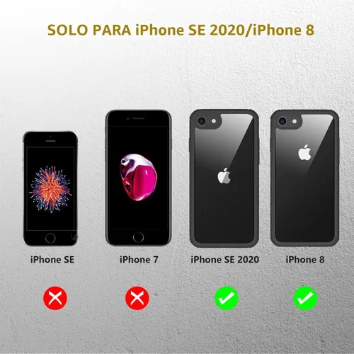 Vista 7 de Miracase Funda para iPhone SE de 3ª/2ª generación 2022 2020 de cuerpo completo con protector de pantalla de vidrio integrado, resistente protección