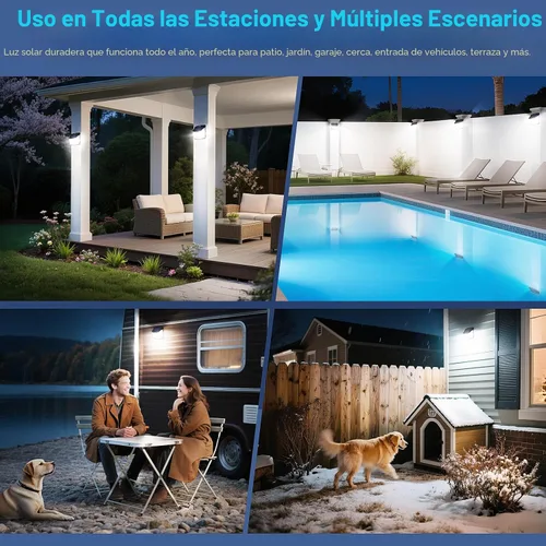 Vista 7 de Claoner - Luces solares con sensor de movimiento [128 LED/4 paquetes], luces para exterior con 3 modos de iluminación con 270° de angulo