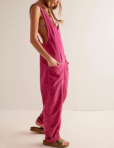 Vista 3 de Jawmeu Overol de pana de rodillo alto para mujer, casual, sin mangas, con bolsillos