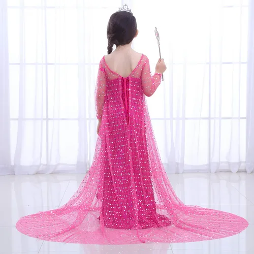 Vista 6 de Plustrong Vestido de princesa para niñas, fiesta de nieve, disfraz de Halloween, disfraz de cosplay