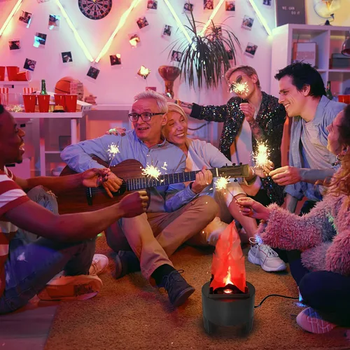 Vista 5 de Ufurty Lámpara de llama de fuego eléctrica LED simulada efecto de llama luz
