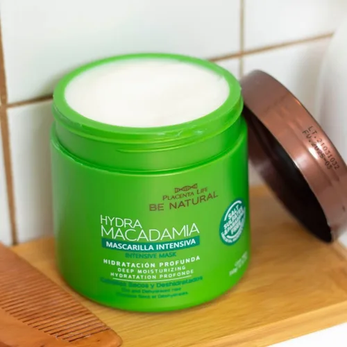 Vista 5 de PLACENTA LIFE BE NATURAL HYDRA MACADAMIA - Mascarilla hidratante profunda para cabello seco y dañado. (12.35 onzas)