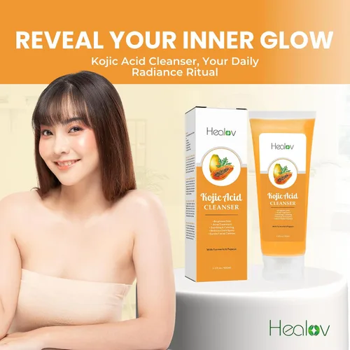 Vista 3 de Jabón de ácido kójico – Jabón facial y corporal de papaya kójica que ilumina la piel para hiperpigmentación – El jabón de manchas oscuras reduce