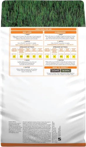 Vista 2 de Scotts Turf Builder Rapid Grass Bermudagrass, 1 libra Semilla de hierba con fertilizante para césped verde completo en condiciones difíciles