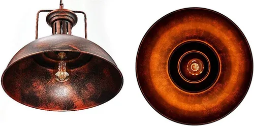 Vista 6 de Lámpara colgante de cúpula industrial, iluminación de techo colgante de granero para isla de cocina, comedor, metal de bronce rústico