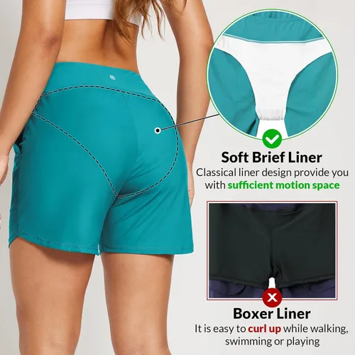 Vista 73 de baleaf Traje de baño de cintura alta de 3, 5, 7, 9 pulgadas, para mujer, de secado rápido, con bolsillos