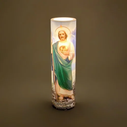 Vista 7 de Vela LED de oración de devoción sin llama Saint Jude