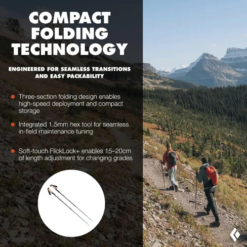 Vista 3 de BLACK DIAMOND Pursuit Adjustable Trekking Poles (Pair) Natural Cork Hiking