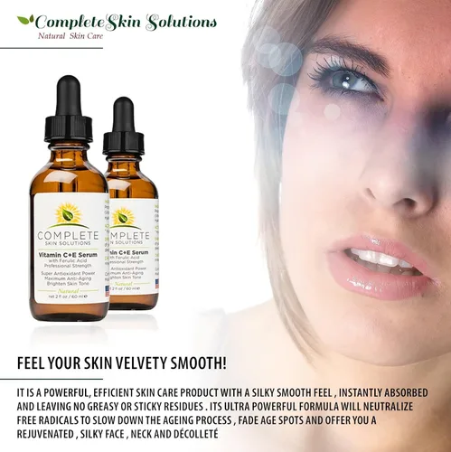 Vista 4 de Natural Best Vitamin CE Serum - 2 oz con ácido hialurónico, vitamina C 15% - Hecho en Estados Unidos