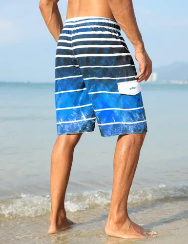 Vista 3 de unitop Bañador para hombre de secado rápido de verano a rayas con forro