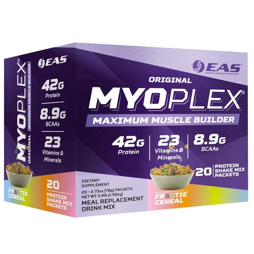 Vista 9 de EAS Original Myoplex Maximum Muscle Builder, mezcla de proteínas de reemplazo de comidas, mezcla de proteínas de calidad, 1.48 oz de proteína, 20