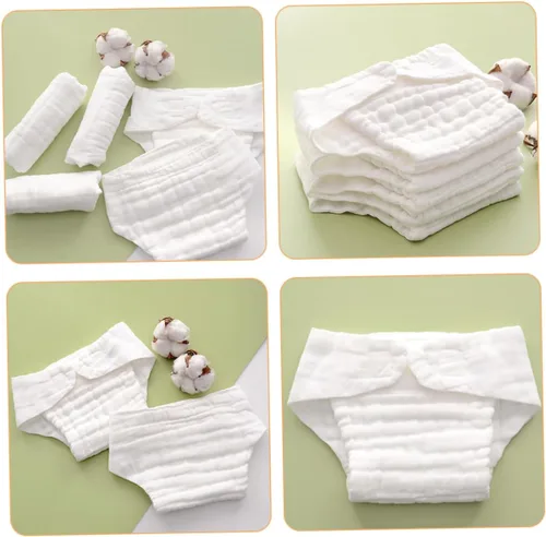 Vista 3 de ERINGOGO 5 pañales de algodón Moon reutilizables lavables a máquina para recién nacidos y niños pequeños forros