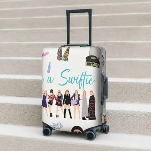 Vista 6 de Taylor - Funda de equipaje para maleta, con impresión de doble cara, protector elástico para maleta, lavable, antiarañazos, para viajes de negocios