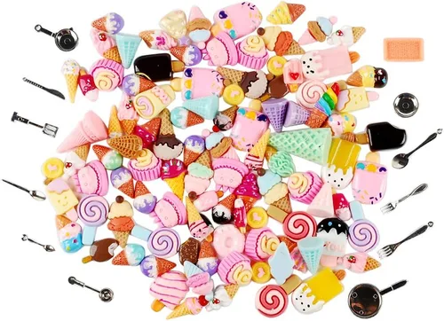 Vista 7 de NWFashion 112 piezas de decoración en miniatura de postre pastelería, decoración de pastel de alimentos, álbumes de recortes, decoración de zapatos