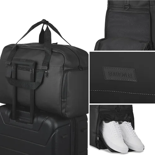 Vista 2 de EDITION22 Vision Collection Duffle Bag for Men, Women, and Teens, Recycled PU Crossbody Bag with Laptop Sleeve and Shoe Pocket for Gym and Travel