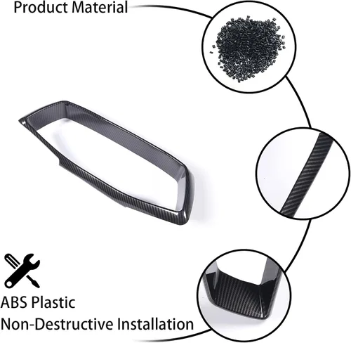 Vista 5 de Sekhyna Marco de panel de tablero compatible con Corvette C8 Stingray 2020-2023 ABS 1 pieza de accesorios de marco de velocímetro electrónico