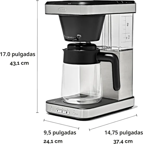 Vista 7 de OXO Brew - Cafetera de 8 tazas con función de porción única sin cápsulas y jarra de vidrio - Certificado SCA
