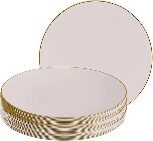 Vista 75 de LUXE PARTY NYC - Juego de 30 platos de plástico para vajilla Desechables 7.5 pulgadas Plato de ensalada Aperitivo Postre Artículos