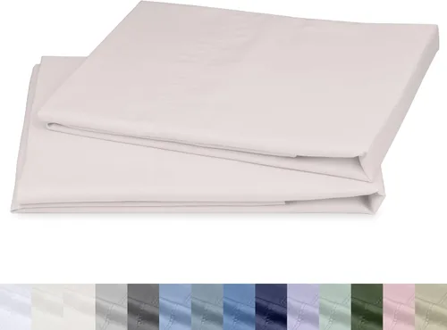 Vista 22 de California Design Den Juego de 2 fundas de almohada de 100 % algodón orgánico tamaño Queen/estándar, suaves y nítidas fundas de almohada de algodón
