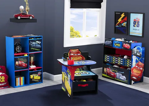 Vista 4 de Delta Children - Escritorio con silla y compartimento de almacenamiento, Cars Disney/Pixar