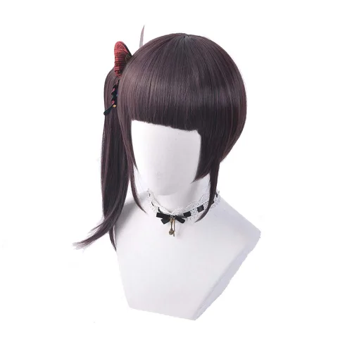 Vista 3 de Fibra de alta temperatura para hombres y mujeres para fiesta masculina, Halloween, Kimetsu no Yaiba, pelucas cortas de cosplay sintéticas